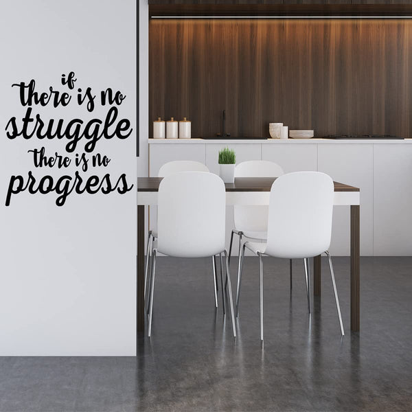 VWAQ If There is No Struggle There is No Progress Motivational Wall Decal 