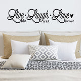 Live Life Laugh A Lot Love Forever Wall Decal Romantic Wall Decor VWAQ