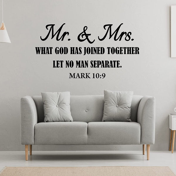 VWAQ What God Has Joined Together Let No Man Separate Mark 10:9 Wall Decal 