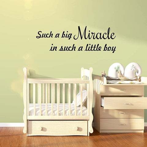 VWAQ Such A Big Miracle in Such A Little Boy Kids Room Wall Decor 