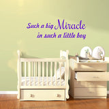 Such A Big Miracle in Such A Little Boy Kids Room Wall Decor VWAQ