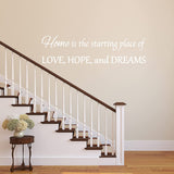 Home is The Starting Place of Love Hope and Dreams Wall Decal Romantic Wall Decor VWAQ