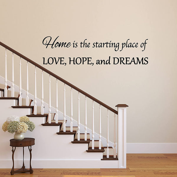 VWAQ Home is The Starting Place of Love Hope and Dreams Wall Decal Romantic Wall Decor 