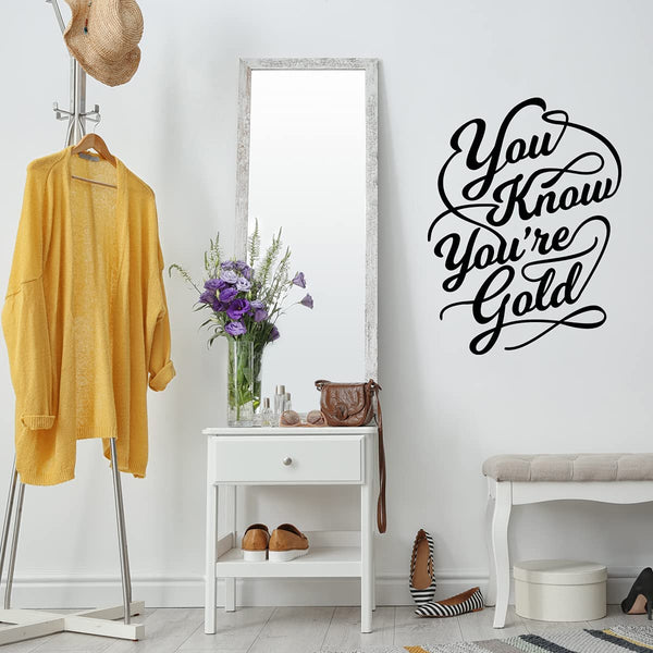 VWAQ You Know You're Gold Wall Decal Motivational Wall Decor 