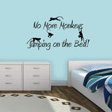 VWAQ No More Monkeys Jumping On The Bed Vinyl Wall Decal Kids Room Decor 