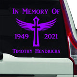 In Memory of Custom Vinyl Decals for Cars VWAQ - CVD4