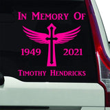 In Memory of Custom Vinyl Decals for Cars VWAQ - CVD4