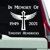 In Memory of Custom Vinyl Decals for Cars VWAQ - CVD4