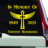 In Memory of Custom Vinyl Decals for Cars VWAQ - CVD4