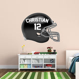 VWAQ Personalized Name Football Helmet Wall Decal - Sports Peel and Stick Decor - HOL53 