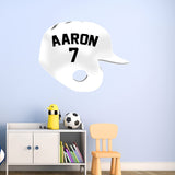 Baseball Helmet Wall Decal Personalized Sports Decals VWAQ - HOL52