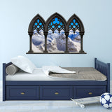 Peel and Stick Window Frame Scene Gothic Decals - NWC17