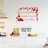 I Love to Cook with Wine Vinyl Wall Decals VWAQ