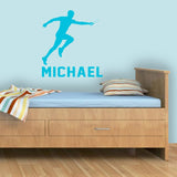 Personalized Name Mens Track Baton Wall Decal Customized Kids Room Decor VWAQ - CS88