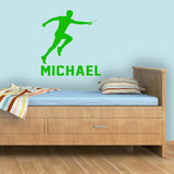 Personalized Name Mens Track Baton Wall Decal Customized Kids Room Decor VWAQ - CS88