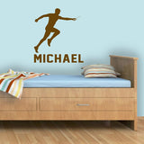 Personalized Name Mens Track Baton Wall Decal Customized Kids Room Decor VWAQ - CS88