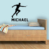 VWAQ Personalized Name Mens Track Baton Wall Decal Customized Kids Room Decor - CS88 