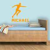 Personalized Name Mens Track Baton Wall Decal Customized Kids Room Decor VWAQ - CS88