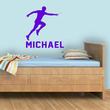 Personalized Name Mens Track Baton Wall Decal Customized Kids Room Decor VWAQ - CS88