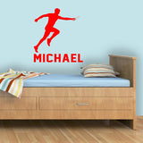 Personalized Name Mens Track Baton Wall Decal Customized Kids Room Decor VWAQ - CS88