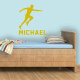 Personalized Name Mens Track Baton Wall Decal Customized Kids Room Decor VWAQ - CS88