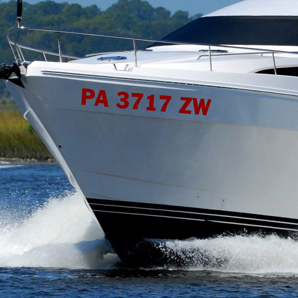 Personalized Decals Boat Registration Numbers and Letters Set of 2 VWAQ - CVD6
