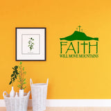 VWAQ Faith Will Move Mountains Religious Home Decor Inspirational Wall Decal