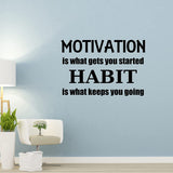 VWAQ Motivation is What Gets You Started Habit is What Keeps You Going Inspirational Wall Decal 