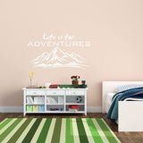 VWAQ Life is for Adventures Wall Sticker Mountain Range Decor Vinyl Decal