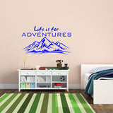 VWAQ Life is for Adventures Wall Sticker Mountain Range Decor Vinyl Decal