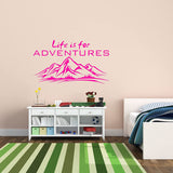 VWAQ Life is for Adventures Wall Sticker Mountain Range Decor Vinyl Decal