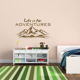VWAQ Life is for Adventures Wall Sticker Mountain Range Decor Vinyl Decal