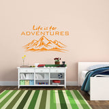 VWAQ Life is for Adventures Wall Sticker Mountain Range Decor Vinyl Decal