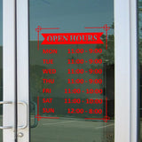 Hours of Operation Window Decal Custom Business Sign Vinyl Lettering VWAQ - CVD10