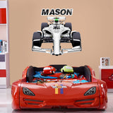 Custom Race Car Wall Decal Personalized Name Kids Racing Sticker VWAQ - HOL56