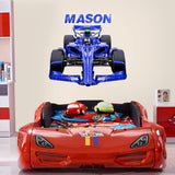 Custom Race Car Wall Decal Personalized Name Kids Racing Sticker VWAQ - HOL56