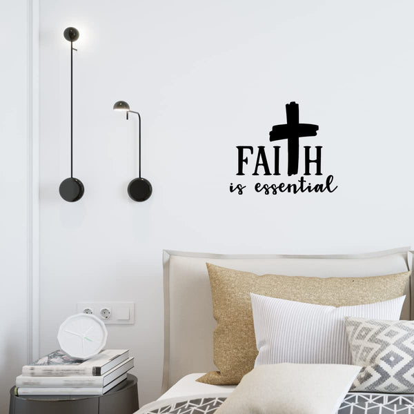 VWAQ Faith is Essential Inspirational Wall Decal Religious Home Decor 