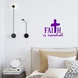 Faith is Essential Inspirational Wall Decal Religious Home Decor VWAQ