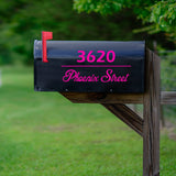 Personalized Mailbox Street Address Decals - Set of 2 Vinyl Stickers Custom Letters and Numbers VWAQ - CMB33