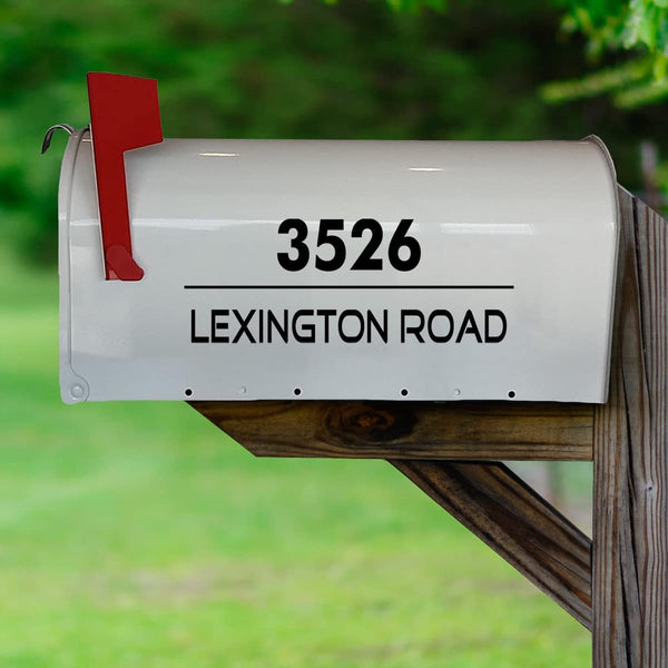 VWAQ Mailbox Address Custom Vinyl Decals - Set of 2 Street Address Sticker - CMB32 