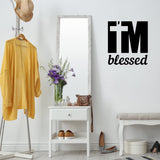 I'm Blessed Wall Decal Inspirational Christian Quote Motivational Uplifing Wall Sticker VWAQ