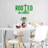 VWAQ Rooted in Christ Vinyl Wall Art Christian Decal Quote Religious Home Decor