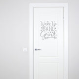 Wake Up and Grind Vinyl Wall Decal Motivational Quote VWAQ