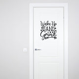 VWAQ Wake Up and Grind Vinyl Wall Decal Motivational Quote 