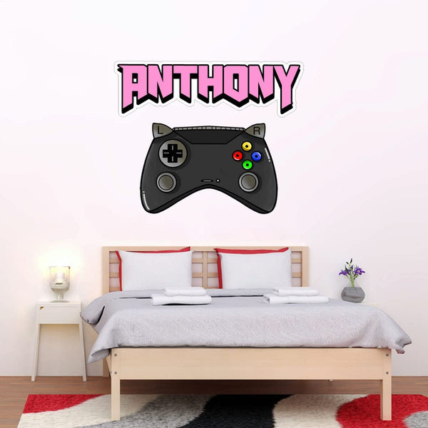 Custom Name and Video Game Wall Decal Personalized Gamer Wall Stickers for Boys Bedroom VWAQ - HOL58