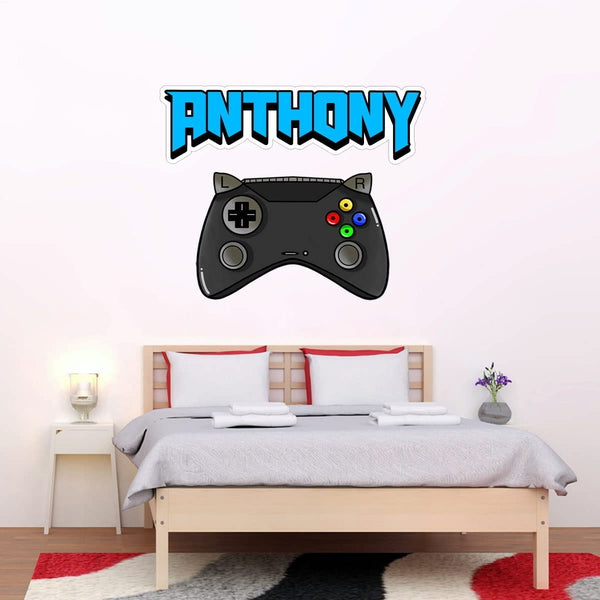Custom Name and Video Game Wall Decal Personalized Gamer Wall Stickers for Boys Bedroom VWAQ - HOL58