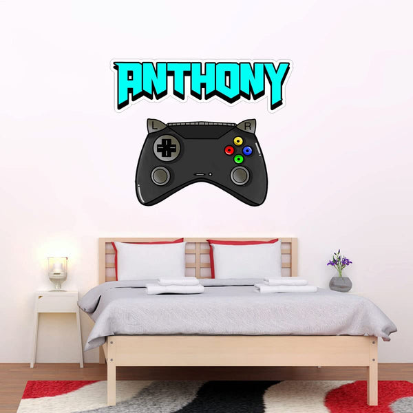 Custom Name and Video Game Wall Decal Personalized Gamer Wall Stickers for Boys Bedroom VWAQ - HOL58