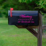 Mailbox Numbers Street Address Vinyl Decal Set of 2 - Insert Family Name & Address Customized Mailbox Stickers VWAQ - CMB37