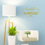 VWAQ Created with A Purpose Inspirational Wall Decal Religious Home Decor