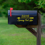 Mailbox Address Decal Set of 2 - Enter House Number & Address Personalized Arrow Mailbox Sticker Yard Sign VWAQ CMB38